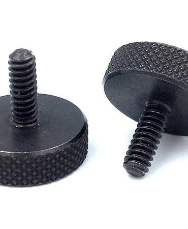 Custom Black Thumb Screws – Knurled 6-32 X 3/8